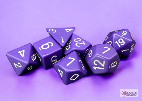 Dice - Chessex Polyhedral 7-Die Set Opaque Purple/White
