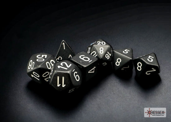 Dice - Chessex Polyhedral 7-Die Set Opaque Black/White