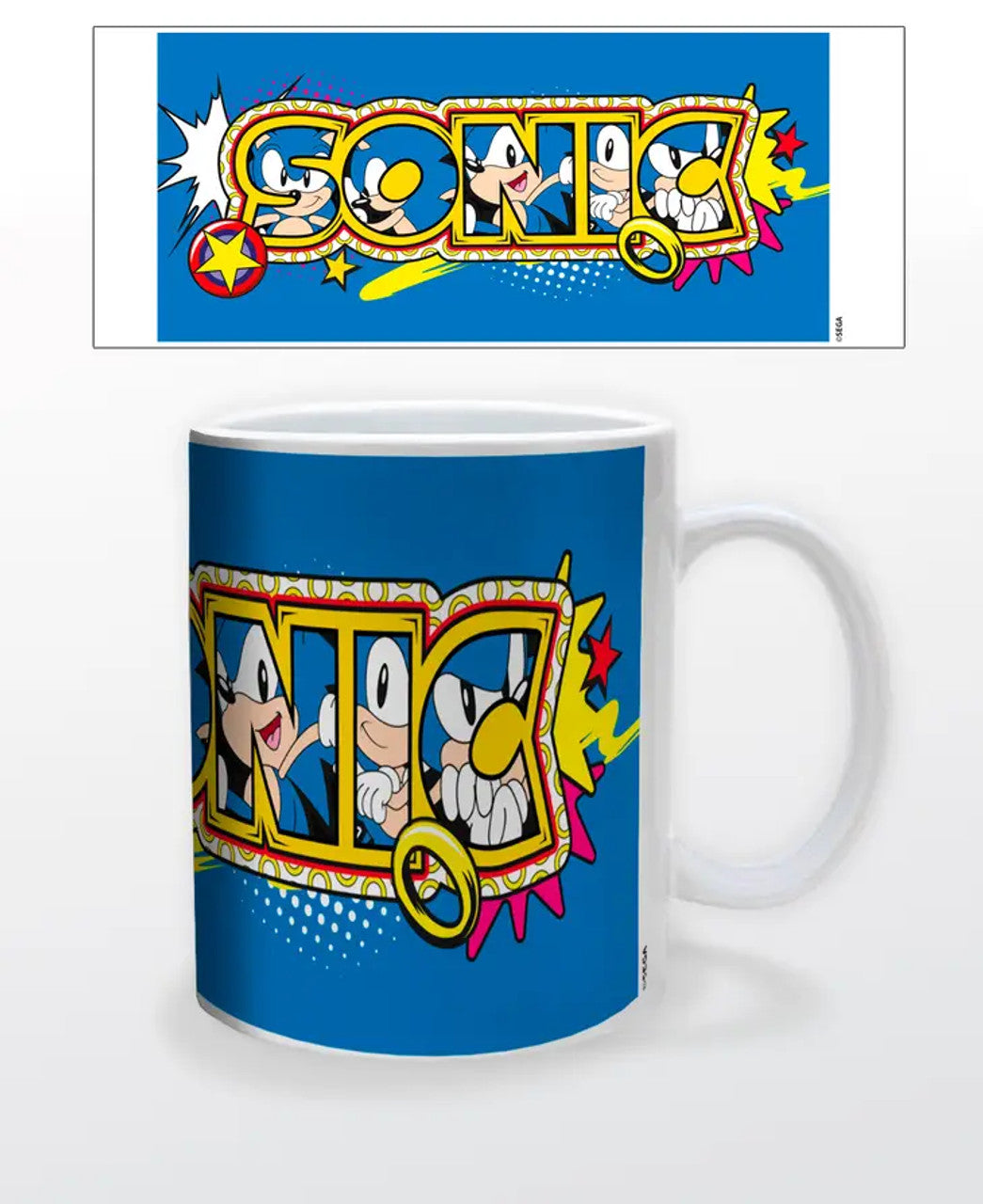 Mug - Sonic Text Blue Sonic The Hedgehog