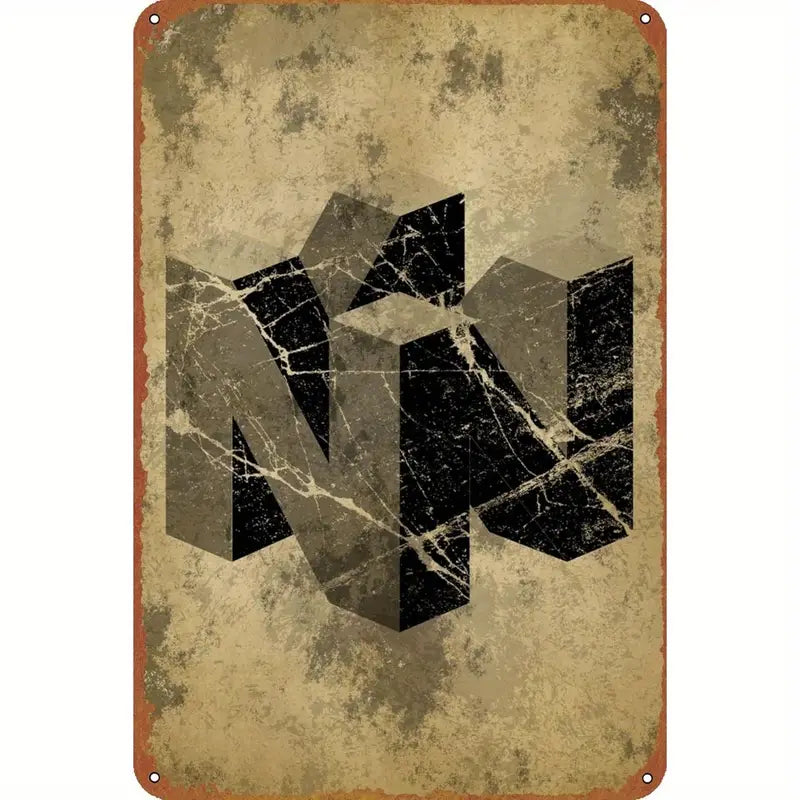 Art - N64 Logo Vintage Metal Sign 8x11