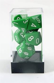Dice - Chessex Polyhedral 7-Die Set Opaque Green/White
