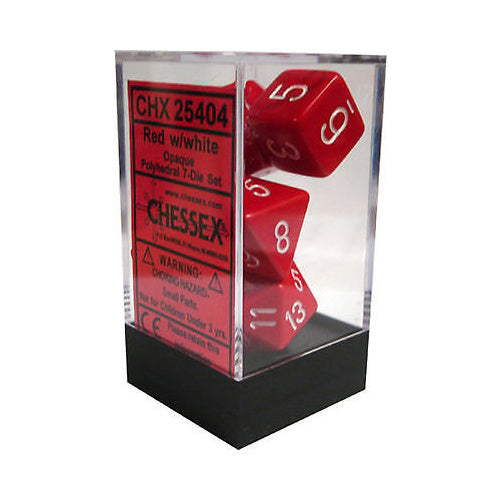 Dice - Chessex Polyhedral 7-Die Set Opaque Red/White