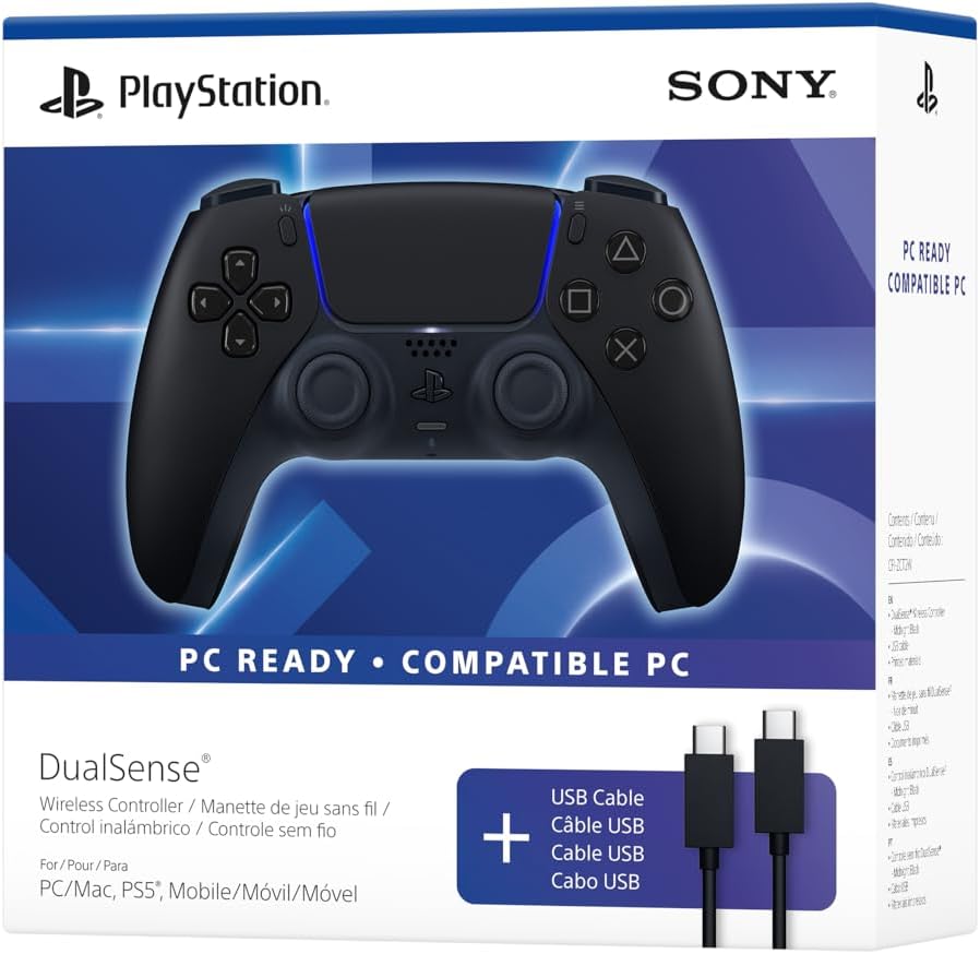 DUALSENSE WIRELESS CONTROLLER (ZCT2) – Midnight Black + USB Cable for PC