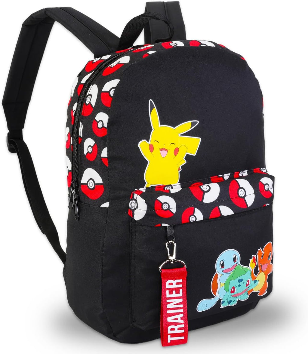 Pokemon Pokeball Friends Black 16″ Backpack