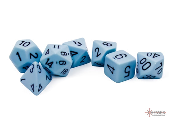 Dice - Chessex Polyhedral 7-Die Set Opaque Pastel Blue/Black