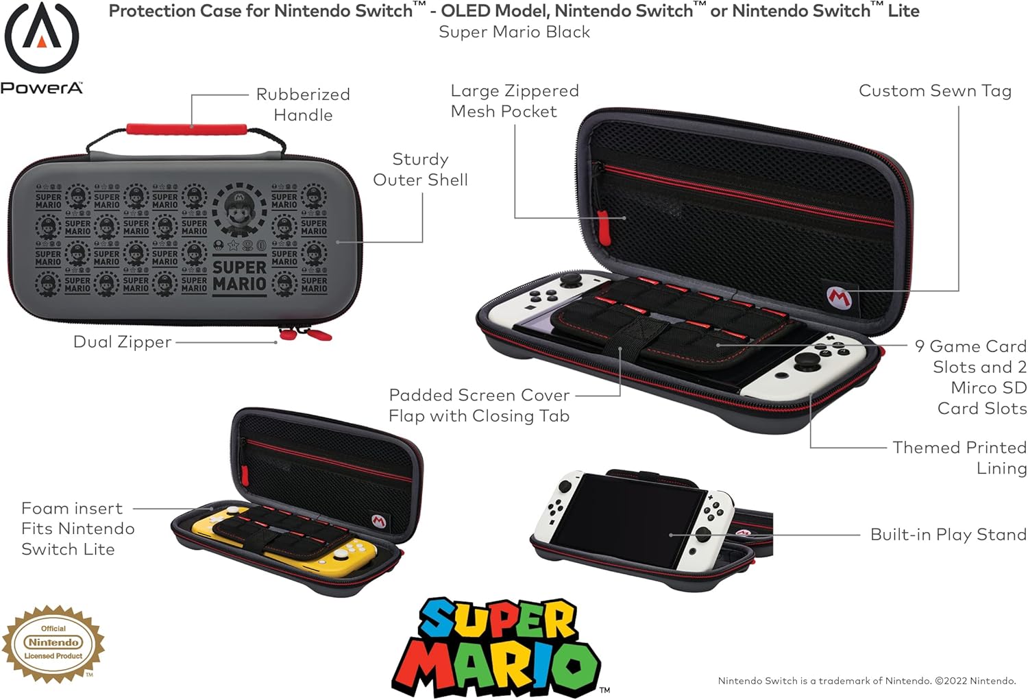 SWITCH CARRYING CASE SUPER MARIO BLACK