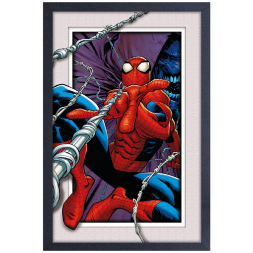 Swinging Spider-Man Faux Matte Framed