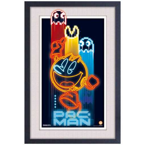 Pac-Man Neon Faux Matte Framed
