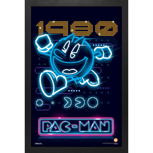 ART - Neon 1980 Pac-Man Framed