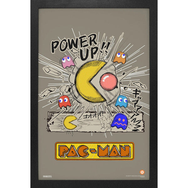 ART - Power Up Japan Pac-Man Framed