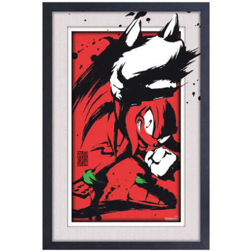 Knuckles Splatter Sonic Faux Matte Framed