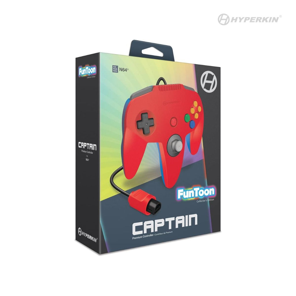 HYPERKIN CAPTAIN PREMIUM CONTROLLER FOR N64 FUNTOON COLLECTOR'S EDITION (HERO RED)