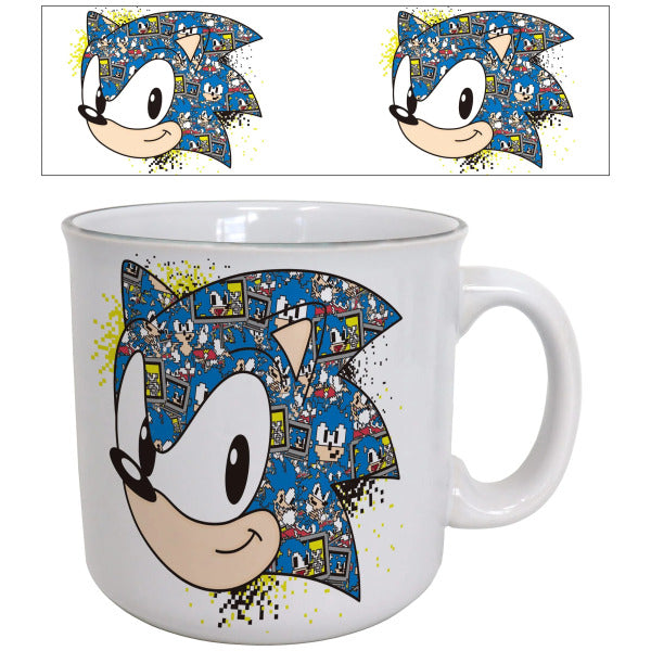 Mug - Sonic Sonic Pixelated Face Ceramic 20 Oz