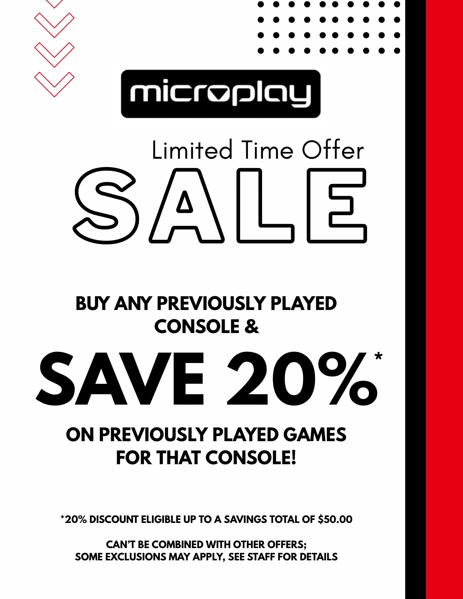 20% Off Used Games with Used Console Purchase