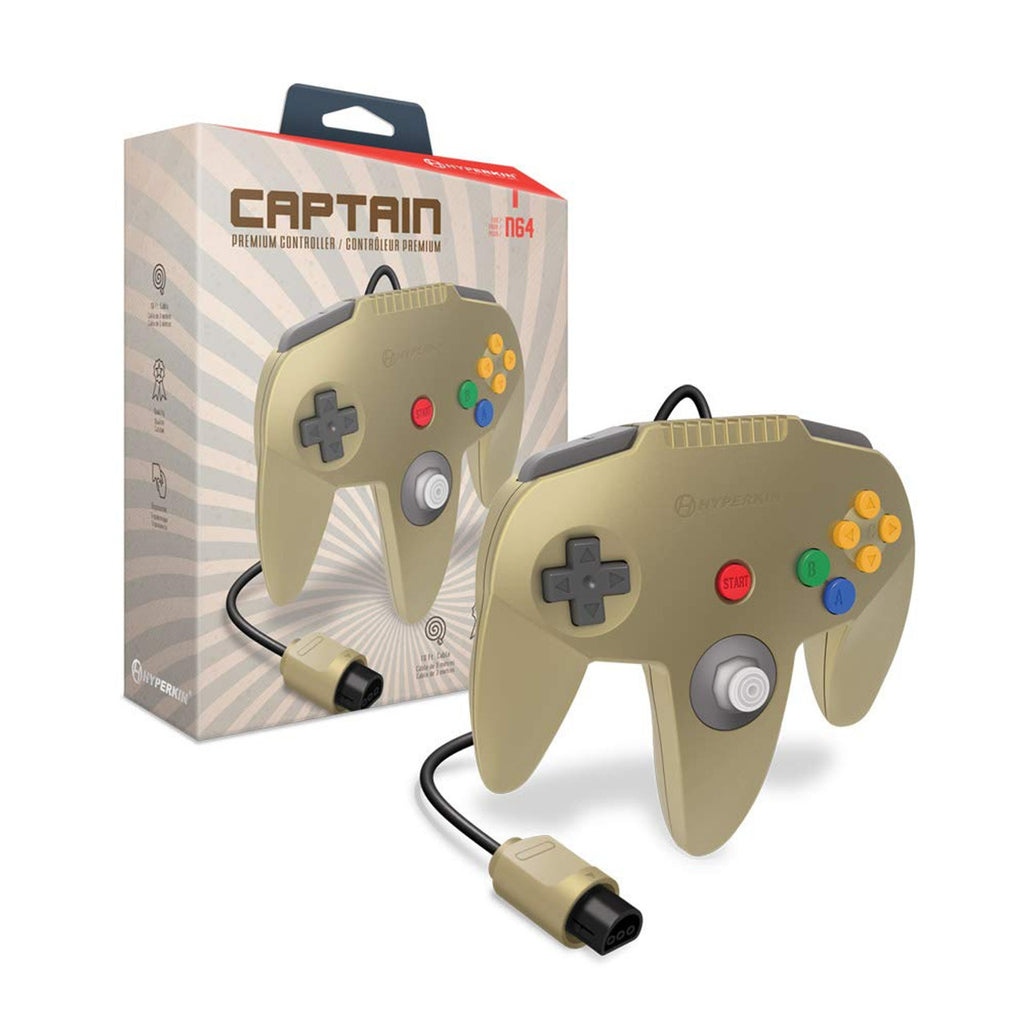 HYPERKIN CAPTAIN PREMIUM CONTROLLER FOR N64 (GOLD)