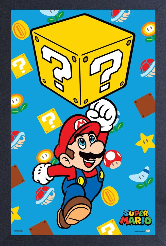 Art - Super Mario Block Jump Framed