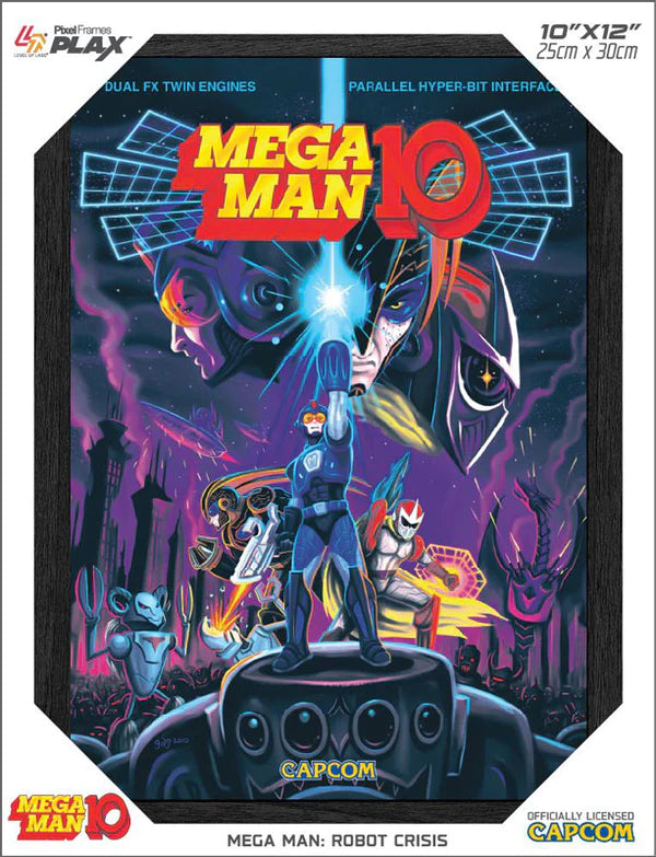 Mega man 10 Robot Crisis Pixel 3D Framed