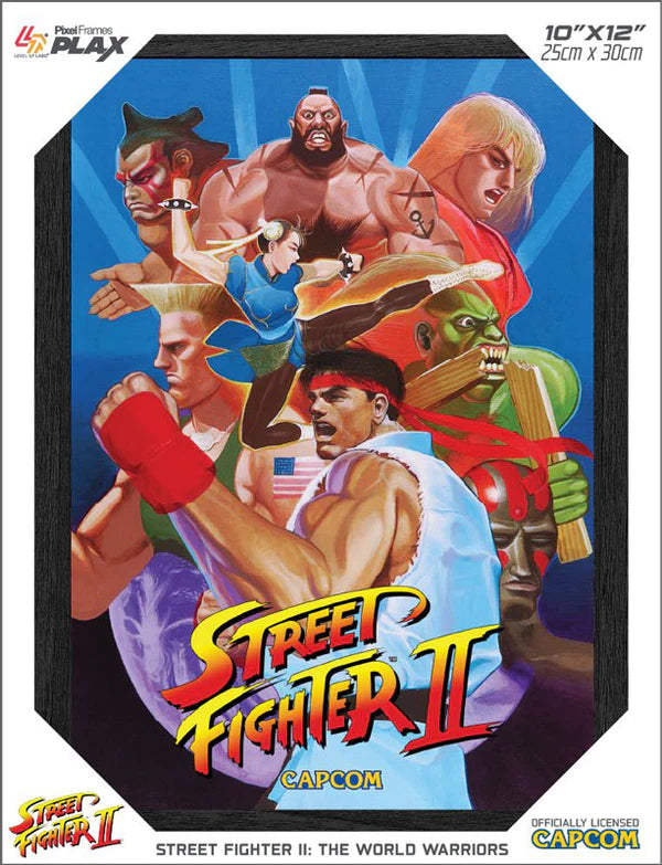 Street Fighter II World Warriors Pixel 3D Framed