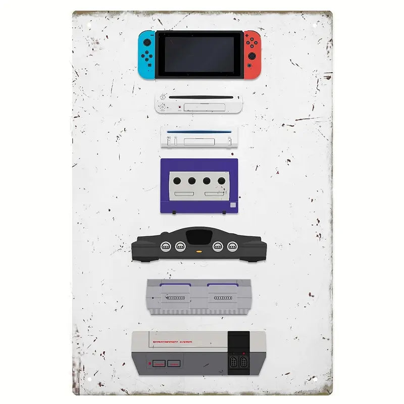 Art - Nintendo Console Generations Metal Sign 8x11