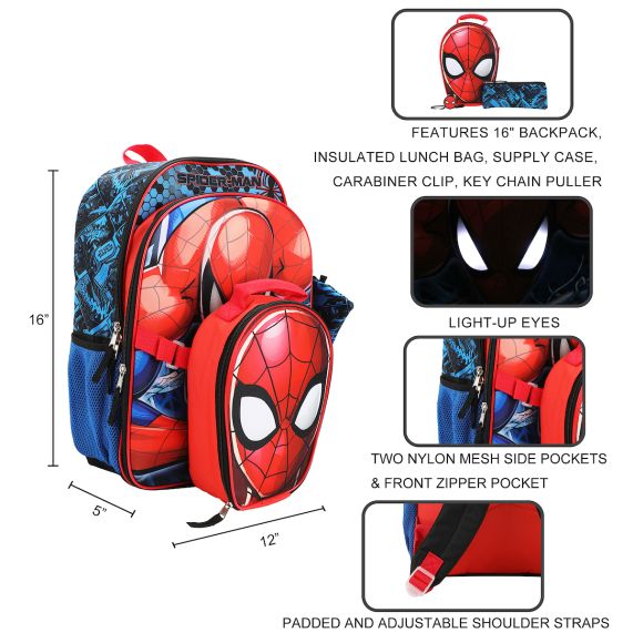 Backpack - Spiderman Peter Parker 5-Piece Set