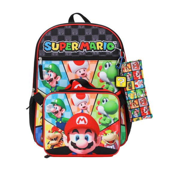 Backpack - Super Mario Mario & Villians 5 Piece Set