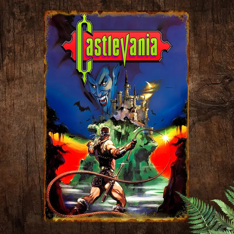 Castlevania Sign Art - Castlevania NES Metal Sign