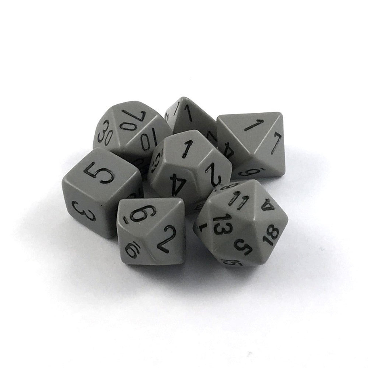 Dice - Chessex Polyhedral 7-Die Set Opaque Grey/Black