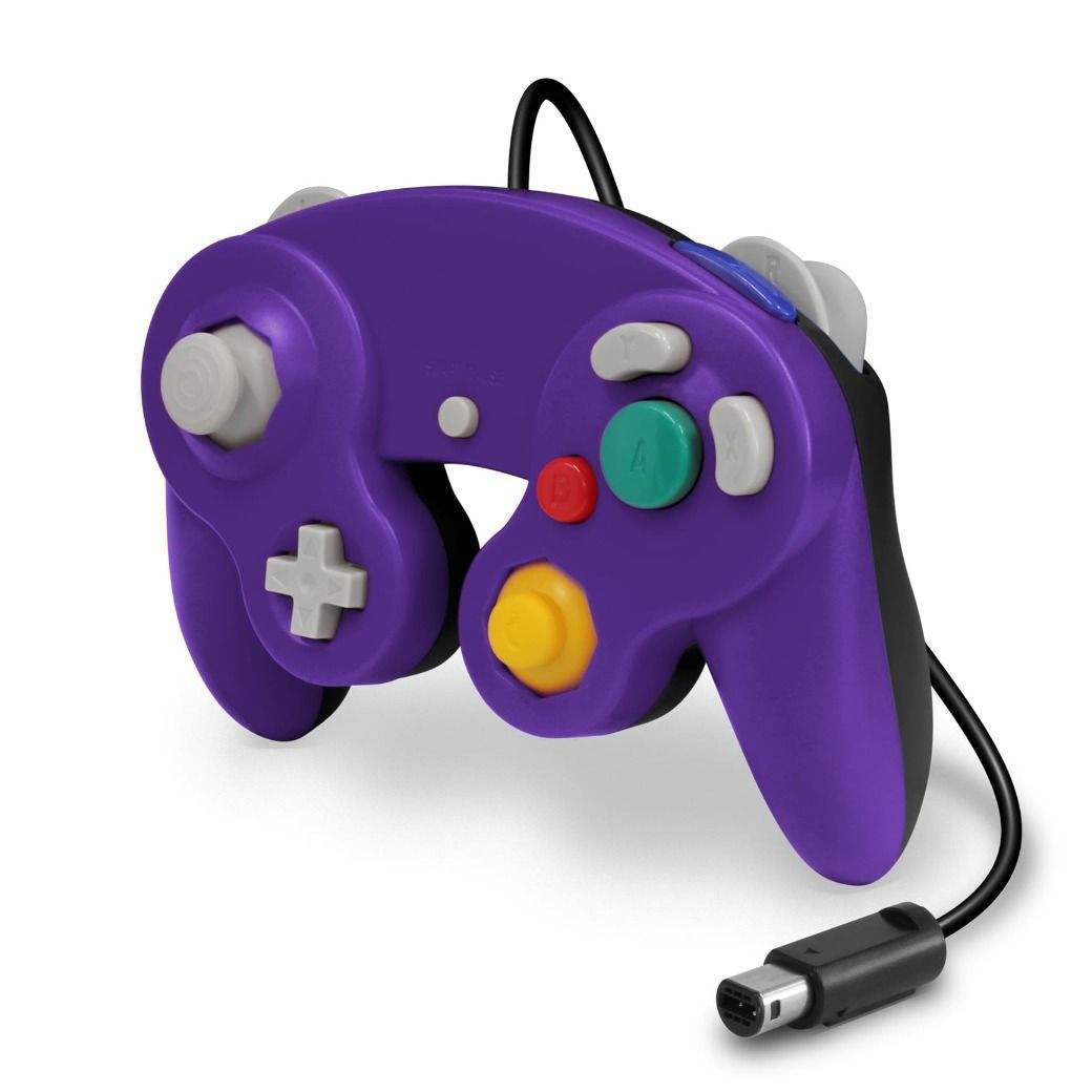 WII & GAMECUBE WIRED CONTROLLER (PURPLE/BLACK) (CIRKA)