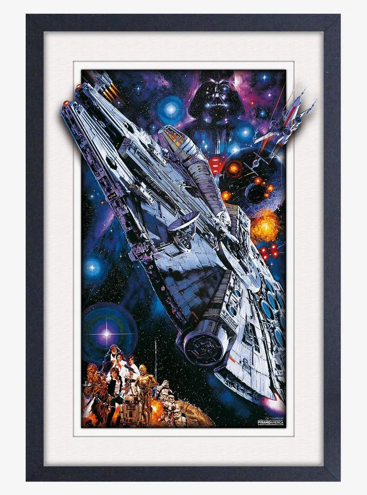 Millenium Falcon Star Wars Faux Matte Framed