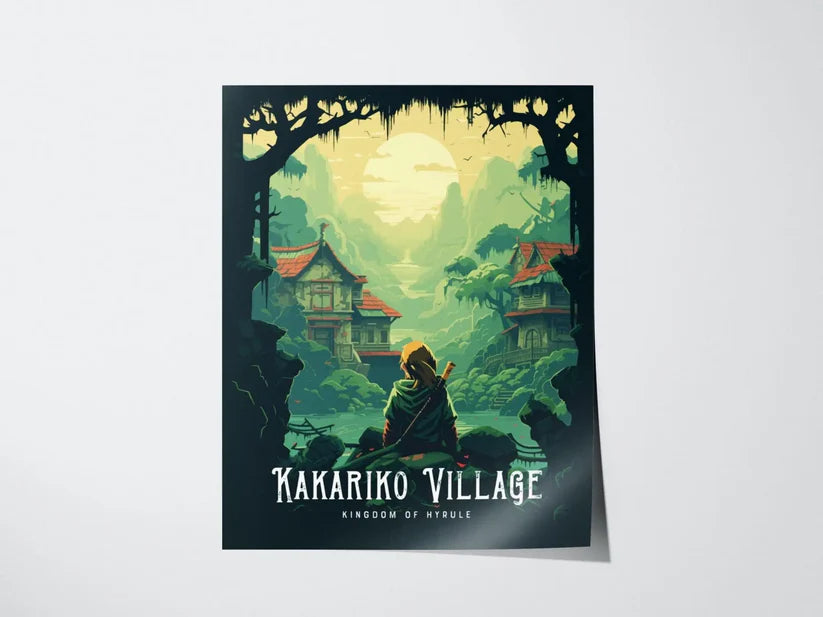 Art - Zelda Kakariko Village Metal Sign