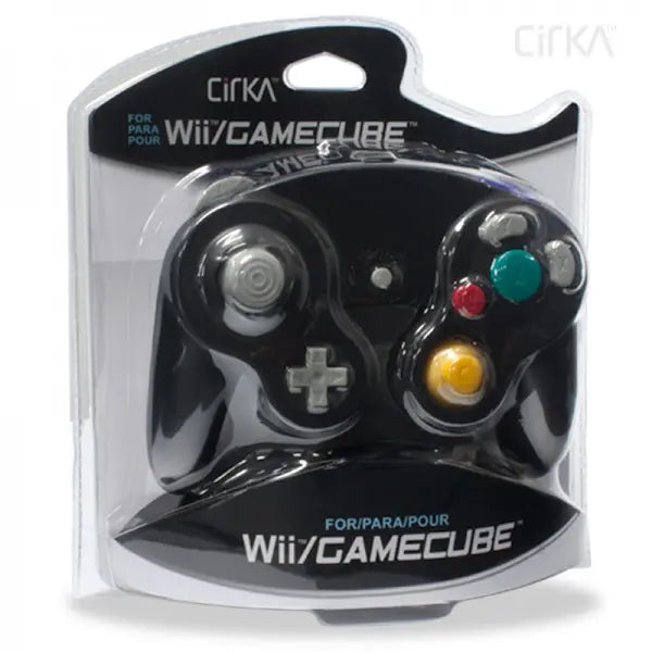 WII & GAMECUBE WIRED CONTROLLER (BLACK) (CIRKA)