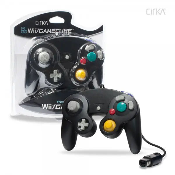 WII & GAMECUBE WIRED CONTROLLER (BLACK) (CIRKA)