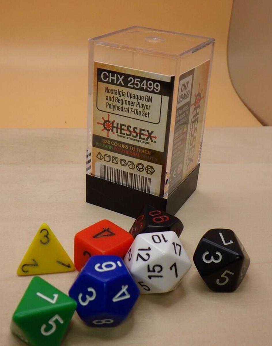 Dice - Chessex Polyhedral 7-Die Set Opaque Nostalgia GM/Beginner