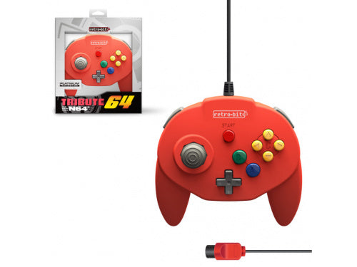 Retro-Bit N64 Tribute 64 Wired Controller - Red