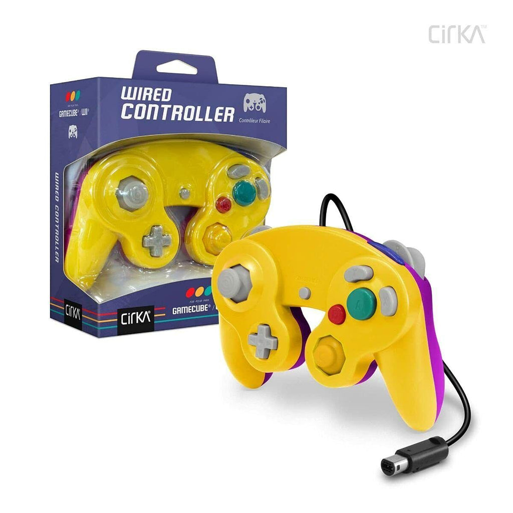 WII & GAMECUBE WIRED CONTROLLER (YELLOW/PURPLE) (CIRKA)