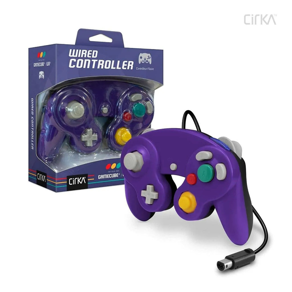 WII & GAMECUBE WIRED CONTROLLER (PURPLE/BLACK) (CIRKA)