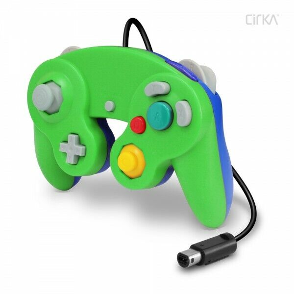 WII & GAMECUBE WIRED CONTROLLER (GREEN/BLUE) (CIRKA)