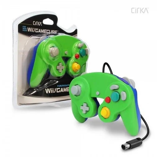 WII & GAMECUBE WIRED CONTROLLER (GREEN/BLUE) (CIRKA)