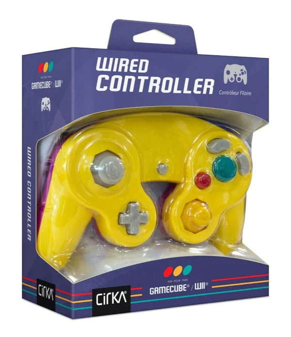 WII & GAMECUBE WIRED CONTROLLER (YELLOW/PURPLE) (CIRKA)