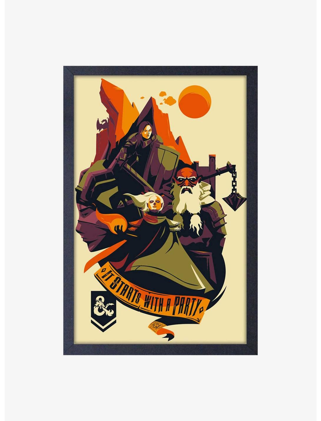 D&D It Starts With A Party Framed