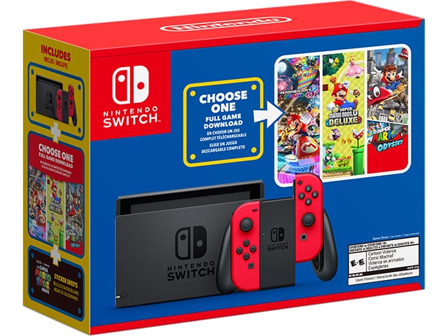 NINTENDO SWITCH RED JOYCONS CHOOSE ONE BUNDLE