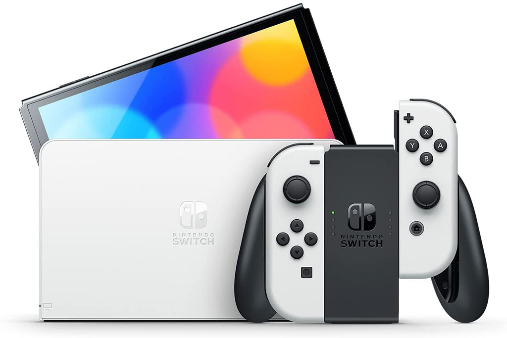 NINTENDO SWITCH (OLED) WHITE JOYCONS $449.99