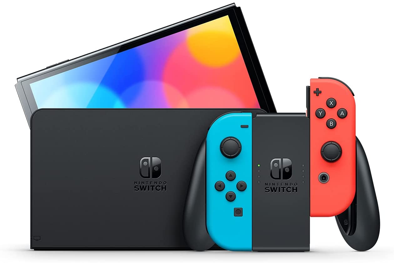 NINTENDO SWITCH (OLED) RED/BLUE JOYCONS $449.99