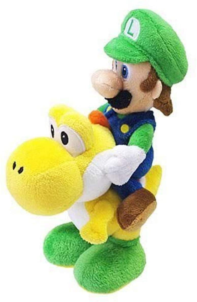 Plush - Luigi Riding Yoshi Yellow 8"