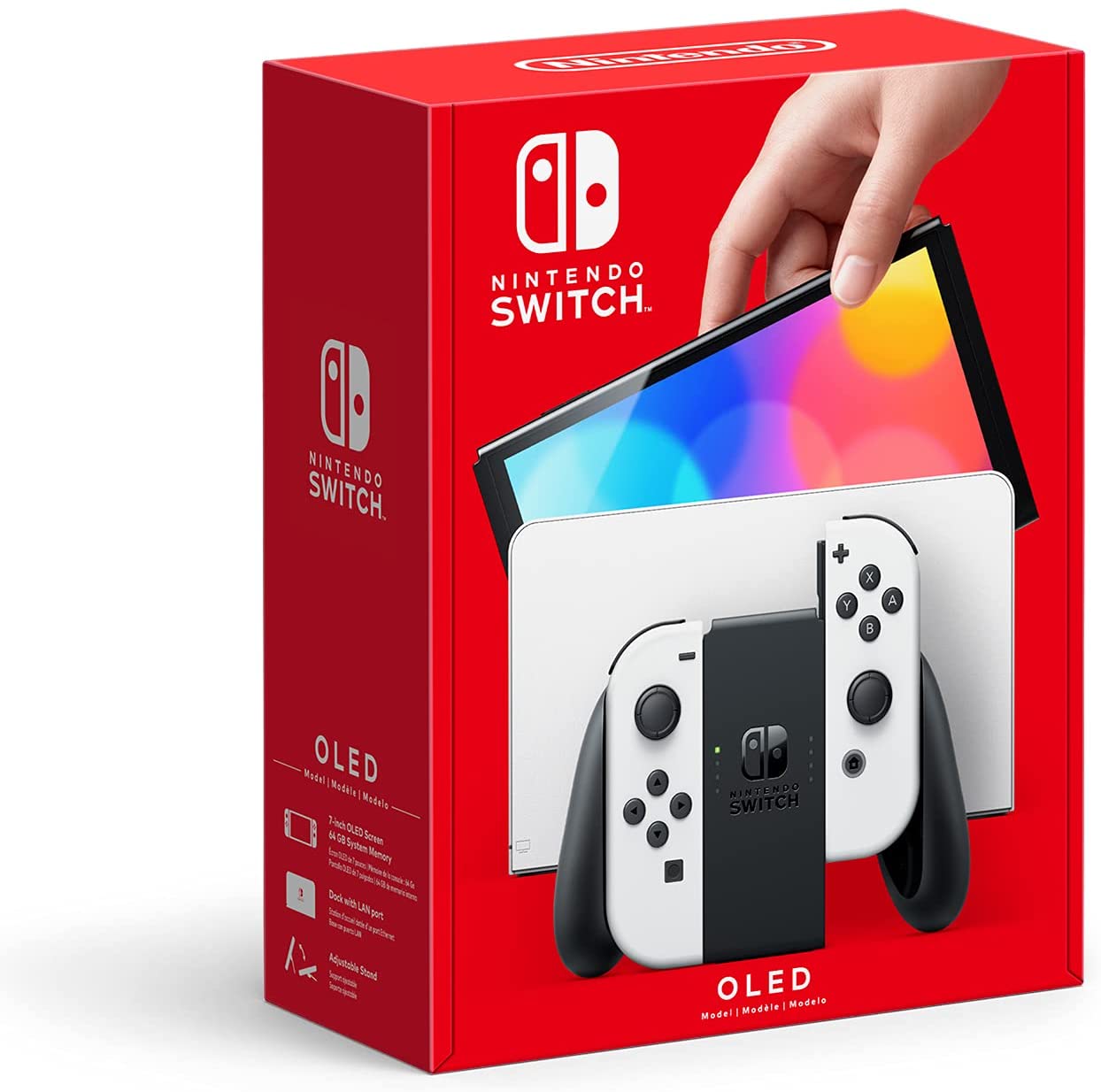 NINTENDO SWITCH (OLED) WHITE JOYCONS