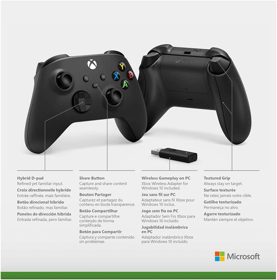 XBOX CONTROLLER W/ WIRELESS ADAPTER FOR WIN10 PC