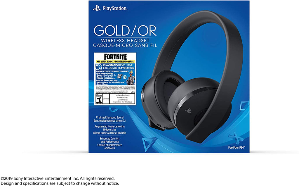 PS4-Headset Wireless (Sony) (Gold w/ Fortnite)