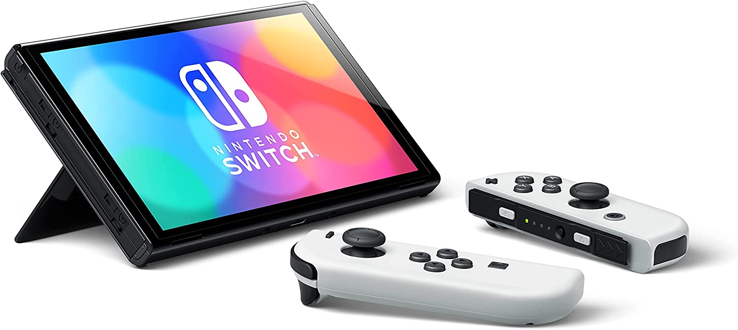 NINTENDO SWITCH (OLED) WHITE JOYCONS
