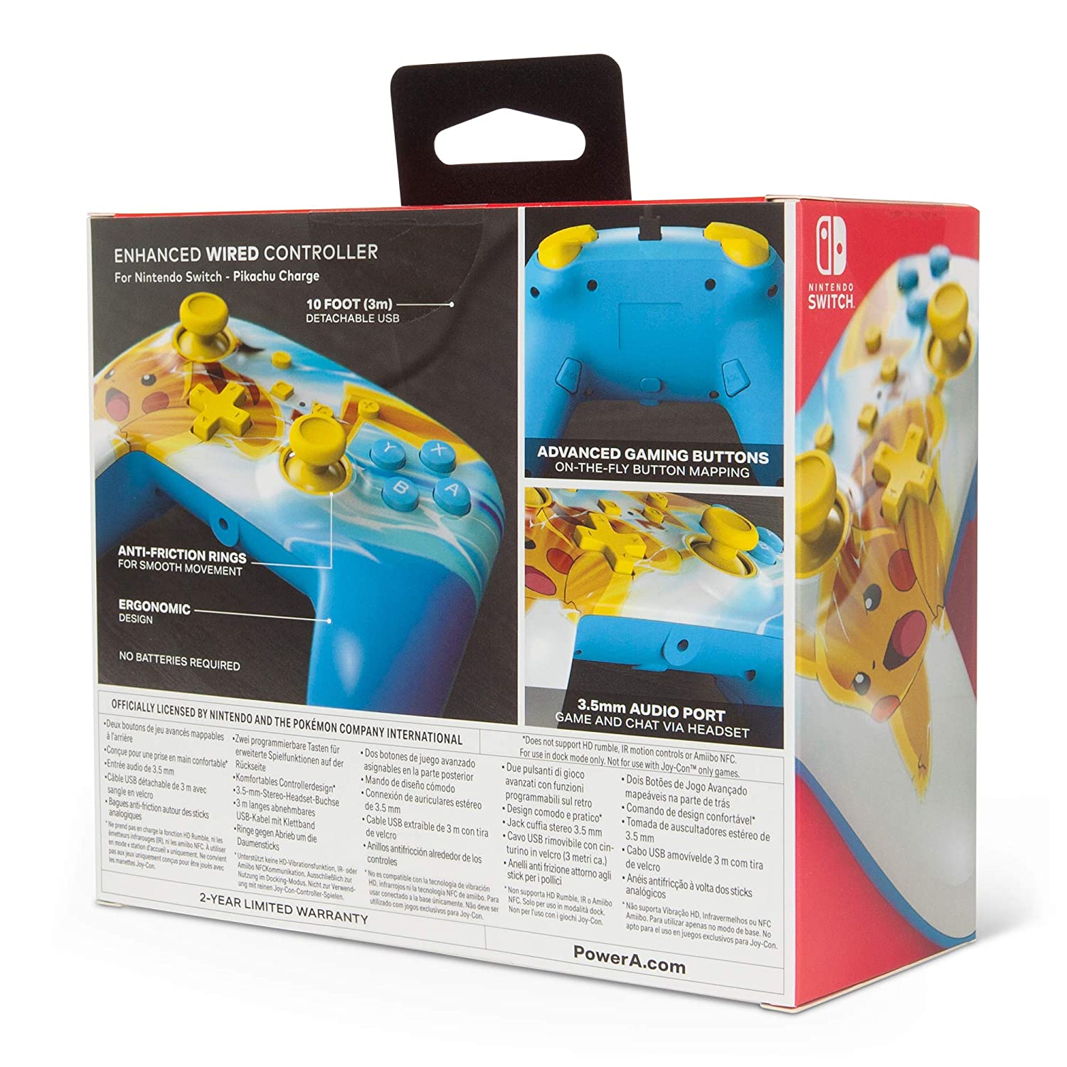 Nintendo Switch Enhanced Wired Controller Pikachu Charge (PowerA)