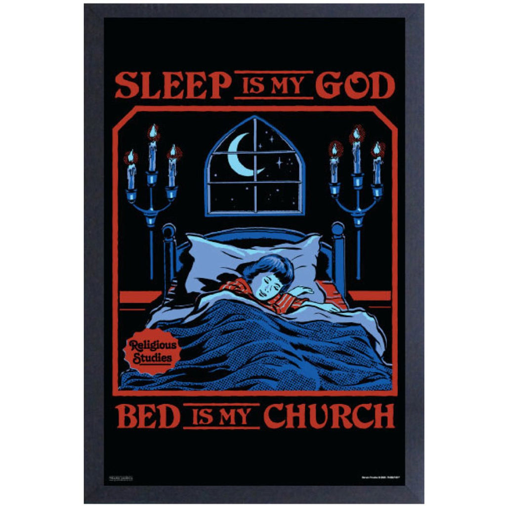 SR Sleep Is My God Bed Is My Church Framed